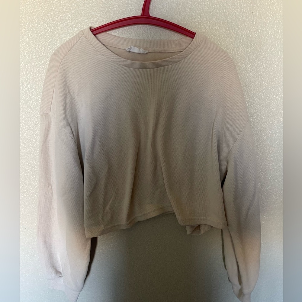 Luca + Grae cropped sweater, almost velvet material, soft